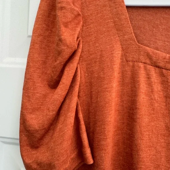 Women's Orange Square Neck Top - Picture 3 of 6